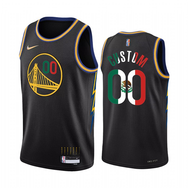 Men's Golden State Warriors Active Player Custom 2022 Black Special Mexico City Edition Stitched Jersey Men's Golden State Warriors Active Player Custom 2022 Black Special Mexico City Edition Stitched Jersey